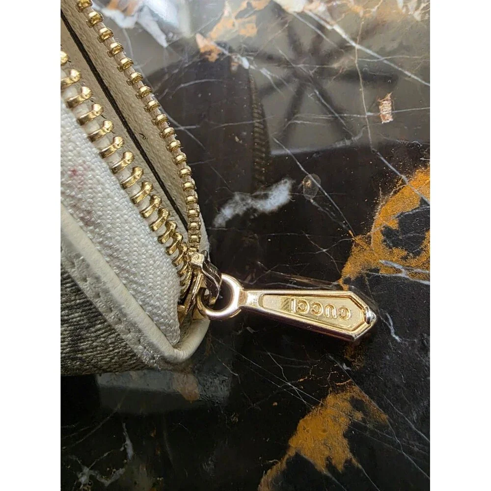 Gucci Horsebit Nuetral Tone Long Wallet 7.5x4 ZIPPER BROKEN